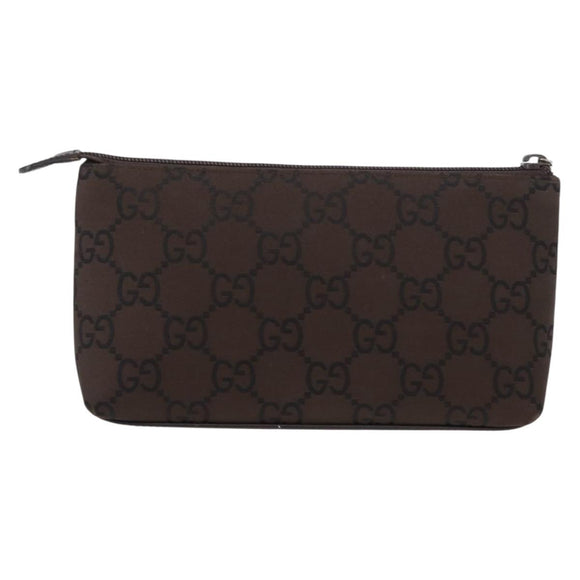 GUCCI GG Canvas Pouch Brown Auth ep12370