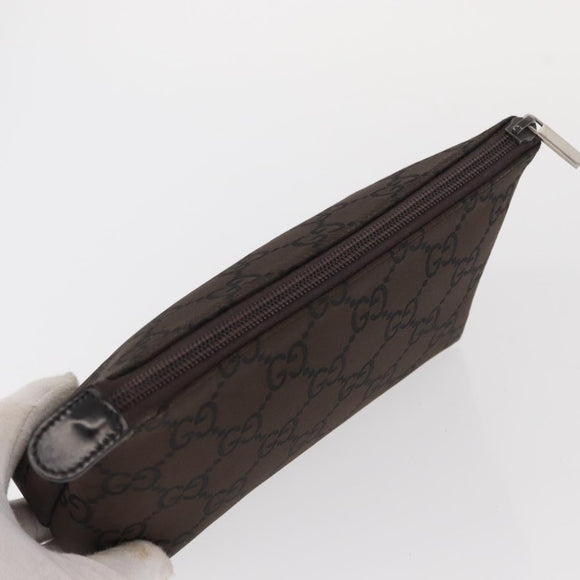 GUCCI GG Canvas Pouch Brown Auth ep12370