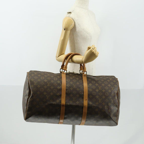 LOUIS VUITTON Monogram Keepall 55 Boston Bag M41424 LV Auth ep12372