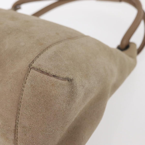 GUCCI Hand Bag Suede Beige 101333 Auth ep12374