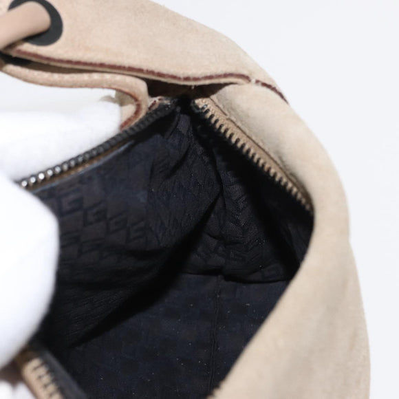 GUCCI Hand Bag Suede Beige 101333 Auth ep12374