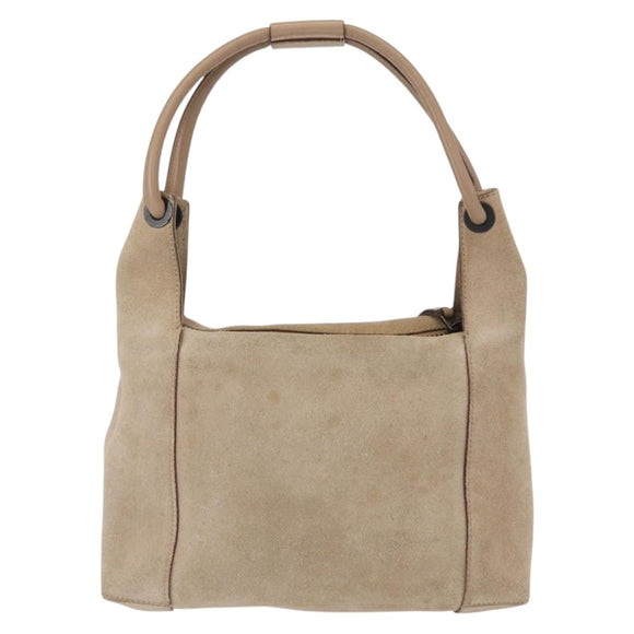 GUCCI Hand Bag Suede Beige 101333 Auth ep12374