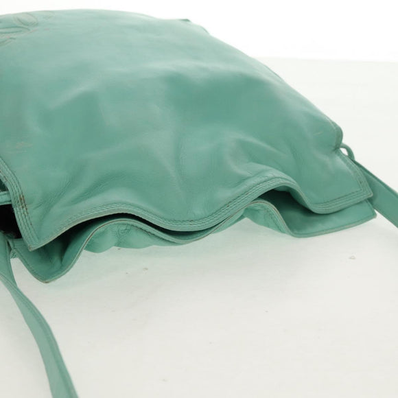 LOEWE Anagram Shoulder Bag Leather Peppermint Auth ep12375