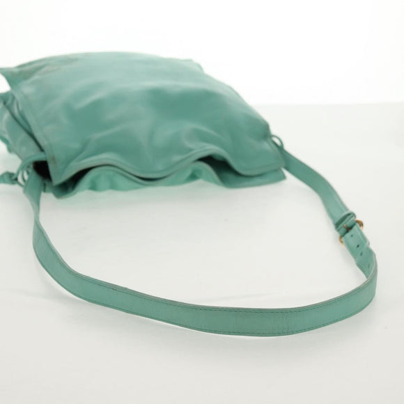 LOEWE Anagram Shoulder Bag Leather Peppermint Auth ep12375