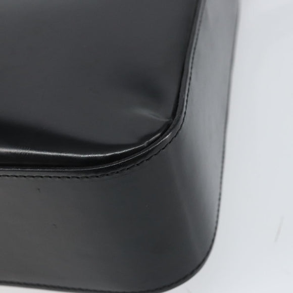 CELINE Shoulder Bag Enamel Black Gold Auth ep12376