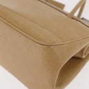 GUCCI Hand Bag Leather Beige Silver Auth ep12377-11