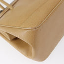 GUCCI Hand Bag Leather Beige Silver Auth ep12377-12