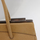 GUCCI Hand Bag Leather Beige Silver Auth ep12377-15