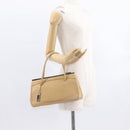 GUCCI Hand Bag Leather Beige Silver Auth ep12377-23