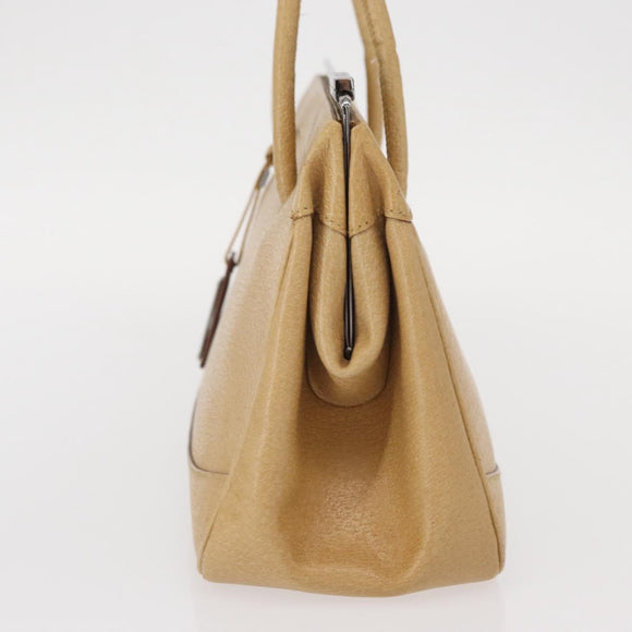GUCCI Handtas Leer Beige Zilver Auth ep12377