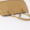 GUCCI Hand Bag Leather Beige Silver Auth ep12377-6