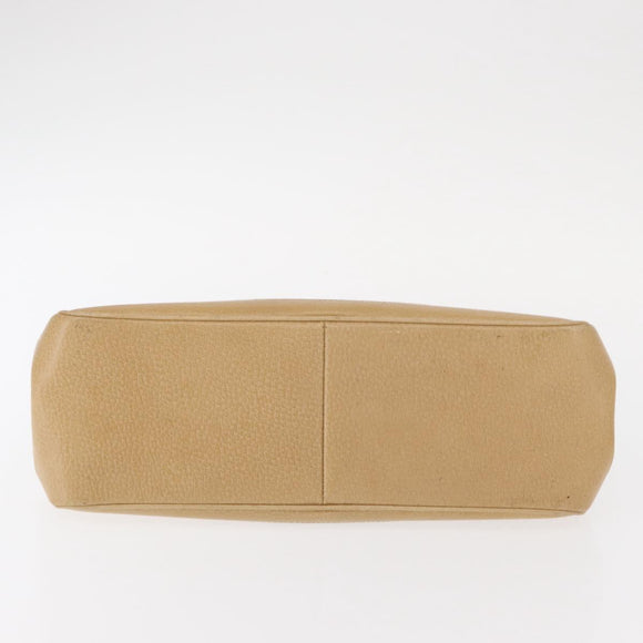 GUCCI Handtas Leer Beige Zilver Auth ep12377