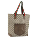 GUCCI GG Supreme Web Sherry Line Tote Bag PVC Beige Red Auth ep12381-1