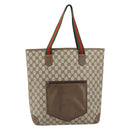GUCCI GG Supreme Web Sherry Line Tote Bag PVC Beige Red Auth ep12381-13