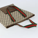 GUCCI GG Supreme Web Sherry Line Tote Bag PVC Beige Red Auth ep12381-6