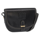 LOEWE Anagram Shoulder Bag Leather Black Gold Auth ep12382-1