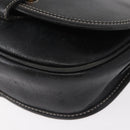 LOEWE Anagram Shoulder Bag Leather Black Gold Auth ep12382-14