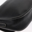 LOEWE Anagram Shoulder Bag Leather Black Gold Auth ep12382-15