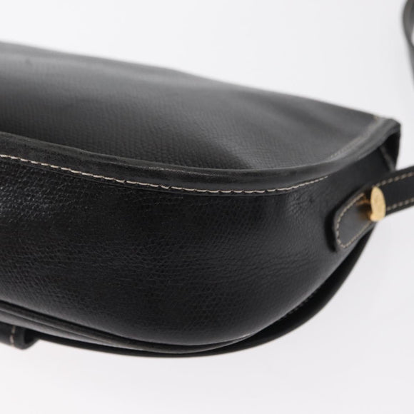 LOEWE Anagram Schoudertas Leer Zwart Goud Auth ep12382