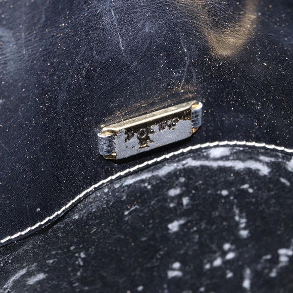 LOEWE Anagram Shoulder Bag Leather Black Gold Auth ep12382