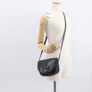 LOEWE Anagram Shoulder Bag Leather Black Gold Auth ep12382-21