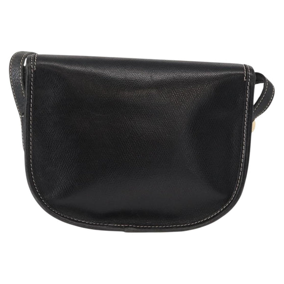 LOEWE Anagram Schoudertas Leer Zwart Goud Auth ep12382