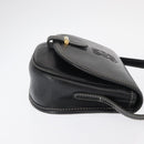 LOEWE Anagram Shoulder Bag Leather Black Gold Auth ep12382-3