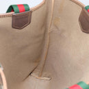 GUCCI GG Supreme Web Sherry Line Bag PVC Beige Red 002 983 0054 Auth ep12384-20