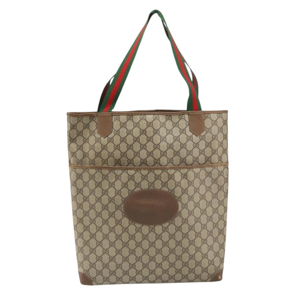 GUCCI GG Supreme Web Sherry Line Bag PVC Beige Red 002 983 0054 Auth ep12384