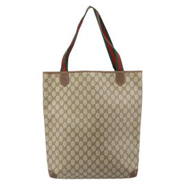 GUCCI GG Supreme Web Sherry Line Bag PVC Beige Red 002 983 0054 Auth ep12384 - 0