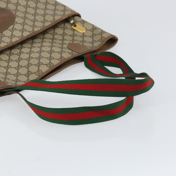 GUCCI GG Supreme Web Sherry Line Bag PVC Beige Red 002 983 0054 Auth ep12384