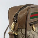 GUCCI GG Supreme Web Sherry Line Bag PVC Beige Gold 56 02 088 Auth ep12386-10