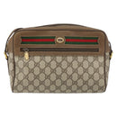 GUCCI GG Supreme Web Sherry Line Bag PVC Beige Gold 56 02 088 Auth ep12386-13