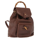 GUCCI Bamboo Backpack Leather Brown Gold 003 3444 0030 Auth ep12390-1