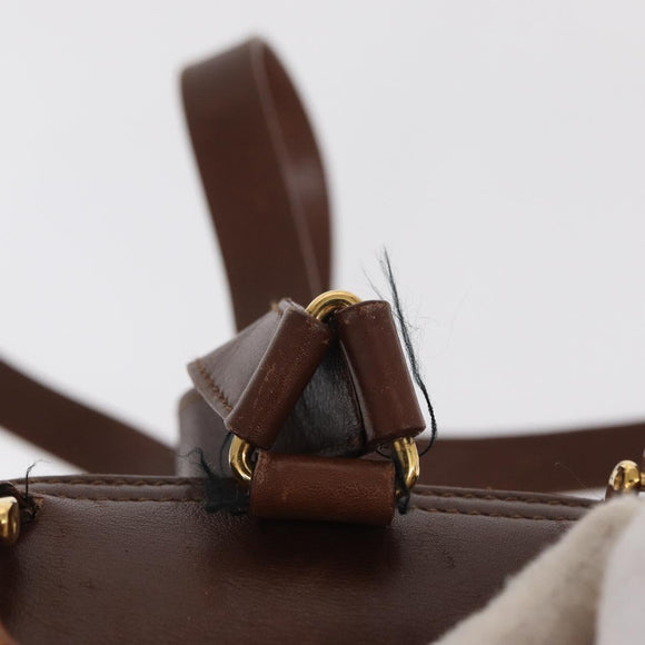 GUCCI Bamboo Backpack Leather Brown Gold 003 3444 0030 Auth ep12390