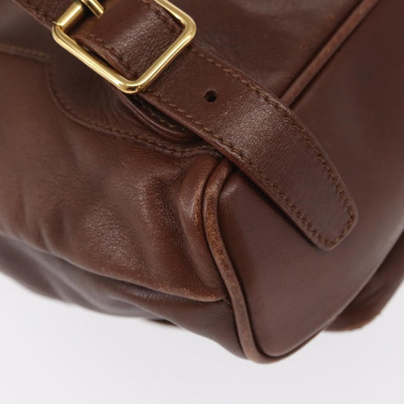 GUCCI Bamboo Backpack Leather Brown Gold 003 3444 0030 Auth ep12390