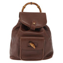 GUCCI Bamboo Backpack Leather Brown Gold 003 3444 0030 Auth ep12390-2