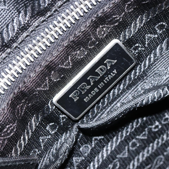 PRADA Shoulder Bag Nylon Silver Black Auth ep12391