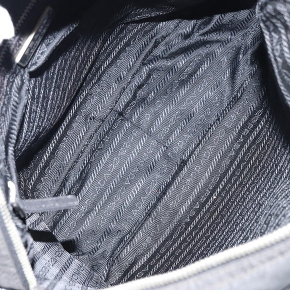 PRADA Shoulder Bag Nylon Silver Black Auth ep12391