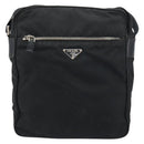 PRADA Shoulder Bag Nylon Silver Black Auth ep12391-13