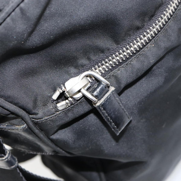 PRADA Shoulder Bag Nylon Silver Black Auth ep12391