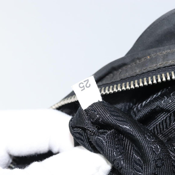 PRADA Shoulder Bag Nylon Silver Black Auth ep12391