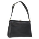 GUCCI Shoulder Bag Leather Black Gold Auth ep12393-1