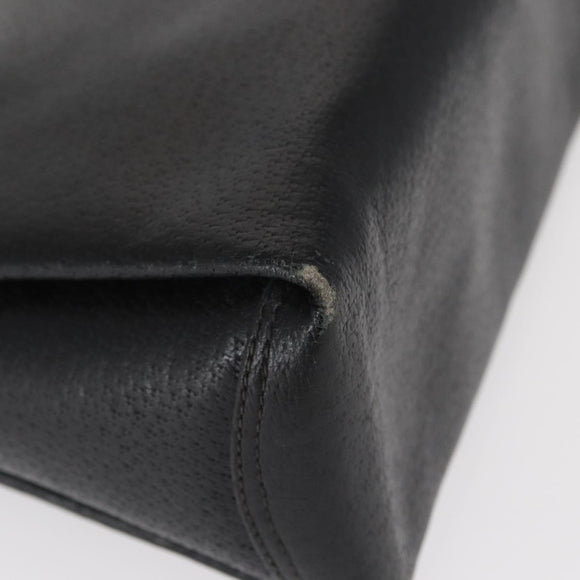 GUCCI Shoulder Bag Leather Black Gold Auth ep12393