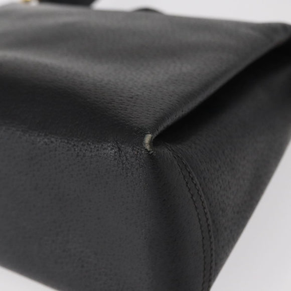 GUCCI Shoulder Bag Leather Black Gold Auth ep12393