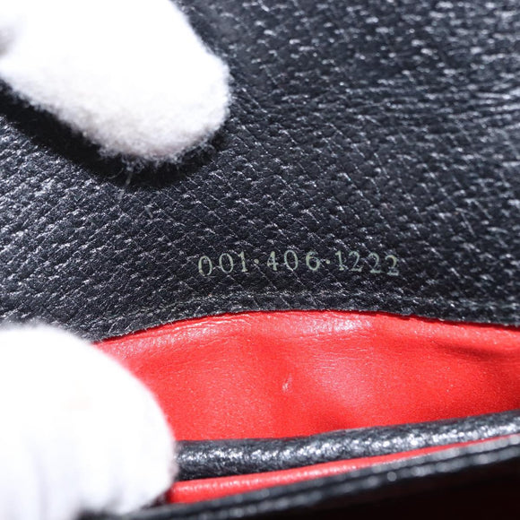 GUCCI Shoulder Bag Leather Black Gold Auth ep12393