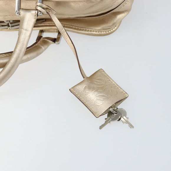 LOEWE Anagram Americana 28 Hand Bag Leather Gold Tone Auth ep12399