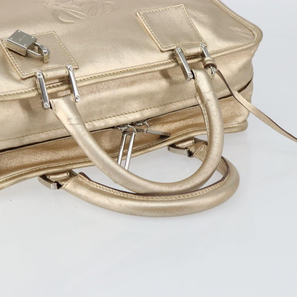 LOEWE Anagram Americana 28 Hand Bag Leather Gold Tone Auth ep12399
