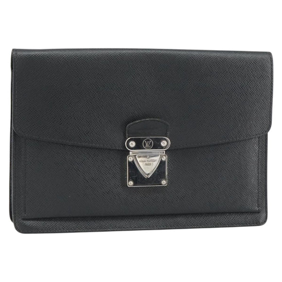 LOUIS VUITTON Taiga Belair Clutch Bag Ardoise M32592 LV Auth ep12406