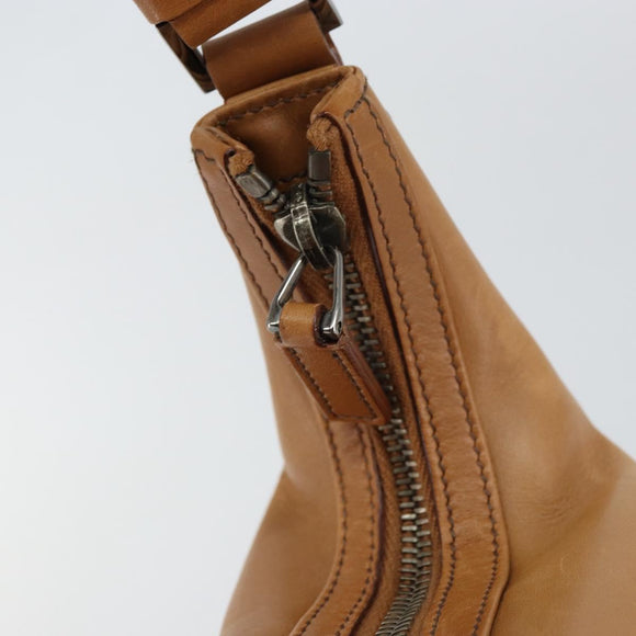 GUCCI Hand Bag Leather Outlet Brown Silver Auth ep12410